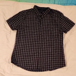 Tommy Hilfiger Black Checkered Button Down Shirt. Size XL
